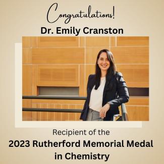 Dr. Emily Cranston Wins Rutherford Memorial Award Announcement Photo