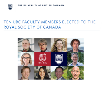 Ten UBC Faculty Members Elected to the Royal Society of Canada