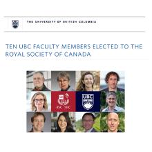 Ten UBC Faculty Members Elected to the Royal Society of Canada